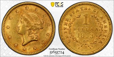 1853 G$1 MS62