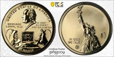 2024-S $1 American Innovation ME Rev PR DC Defibrillator First Strike PR69