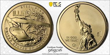 2024-S $1 American Innovation IL Rev PR Steel Plow First Strike PR69