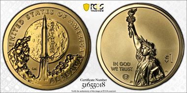 2024-S $1 American Innovation AL Rev PR Saturn V First Strike PR69