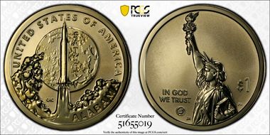 2024-S $1 American Innovation AL Rev PR Saturn V First Strike PR70