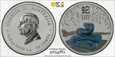 2025-P 25C Year of the Snake Colorized MS70