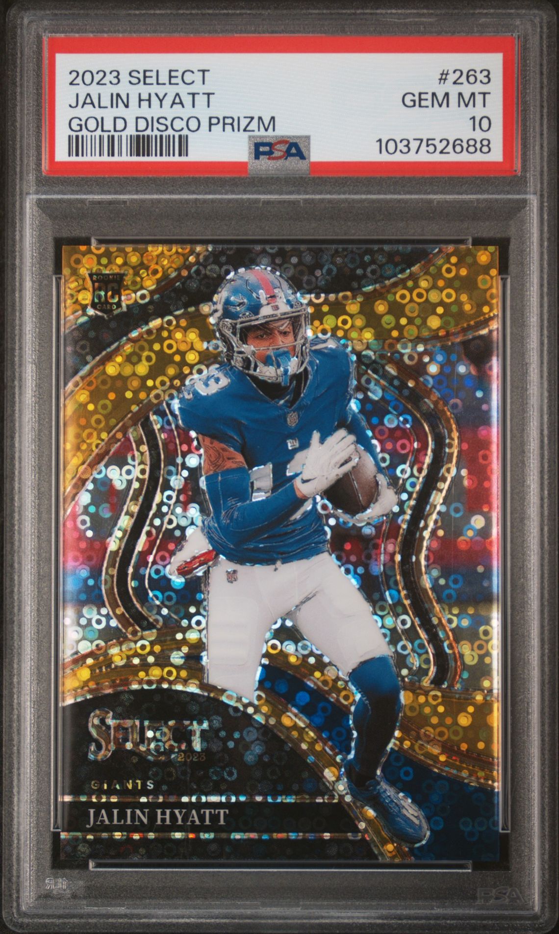 2023 Panini Select Jalin Hyatt #263 (Gold Disco Prizm) Gem Mt 10 front