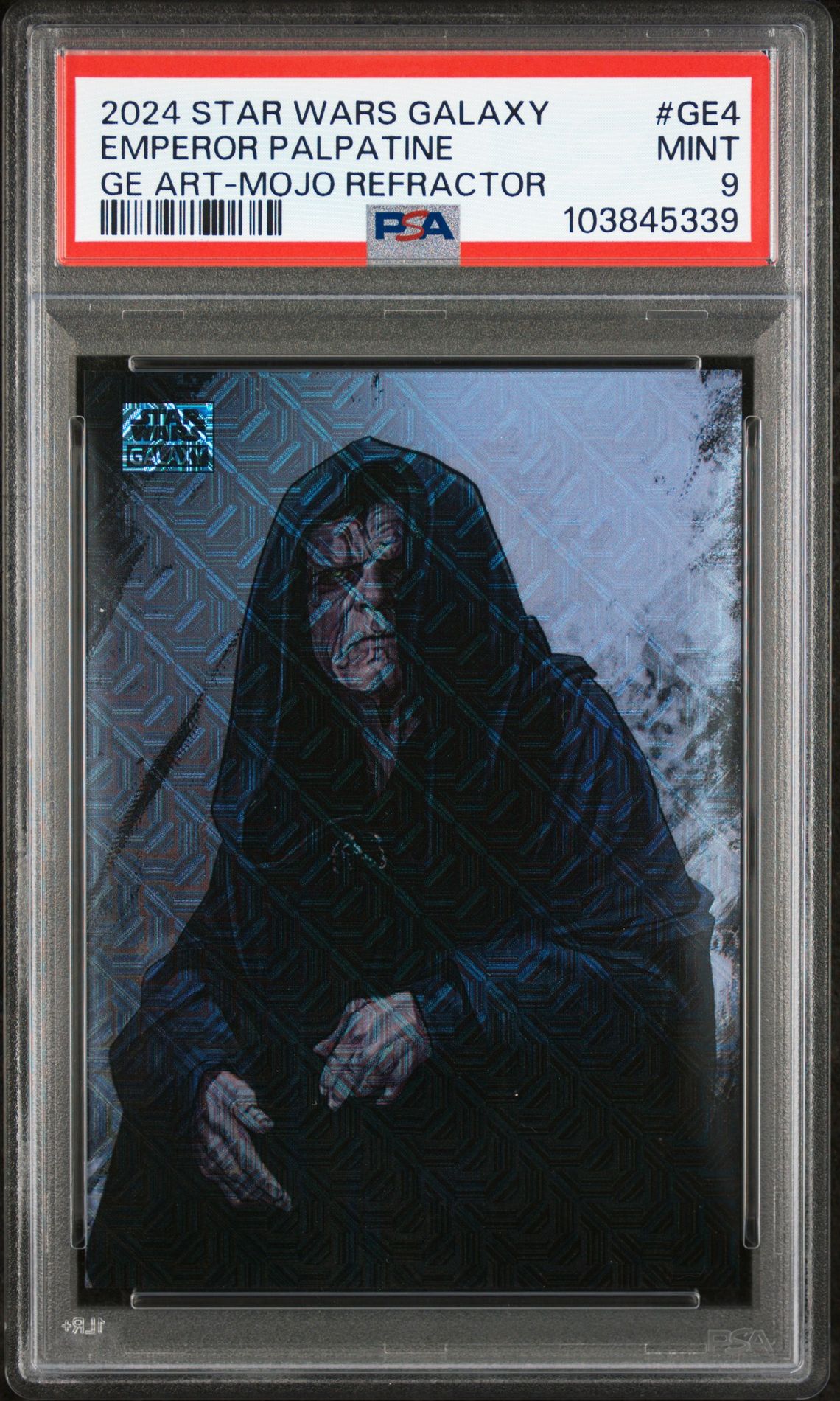 2024 Topps Chrome TOPPS CHROME STAR WARS GALAXY GALACTIC EMPIRE ART GE ART-MOJO REFRACTOR #GE4 Emperor Palpatine front