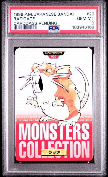 Raticate card PSA 10, cert 103946168