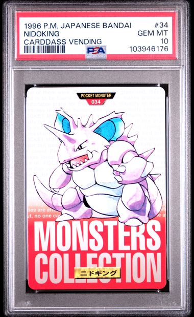 Nidoking card PSA 10, cert 103946176