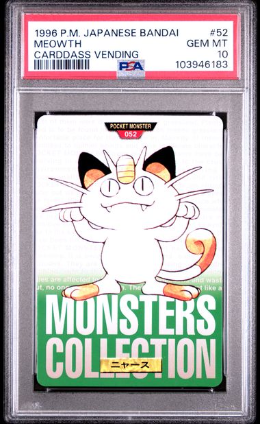 Meowth card PSA 10, cert 103946183