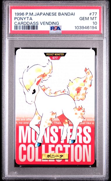 Ponyta card PSA 10, cert 103946194