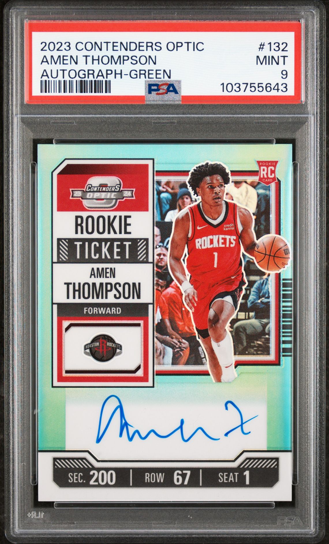 2023 Panini PANINI CONTENDERS OPTIC AUTOGRAPH-GREEN #132 Amen Thompson front