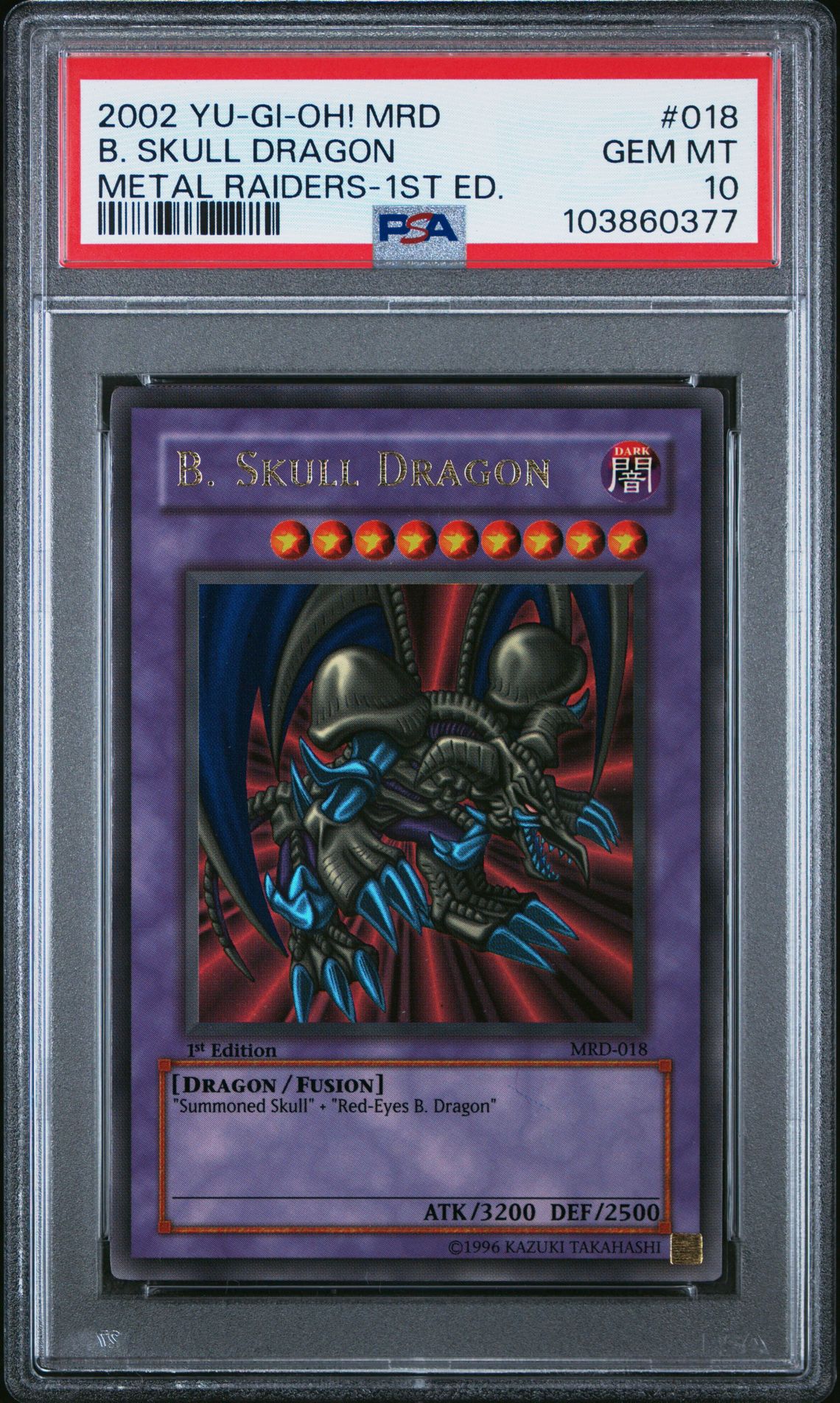 2002 Yu-Gi-Oh! YU-GI-OH! MRD-METAL RAIDERS 1st Edition #018 B. Skull Dragon front