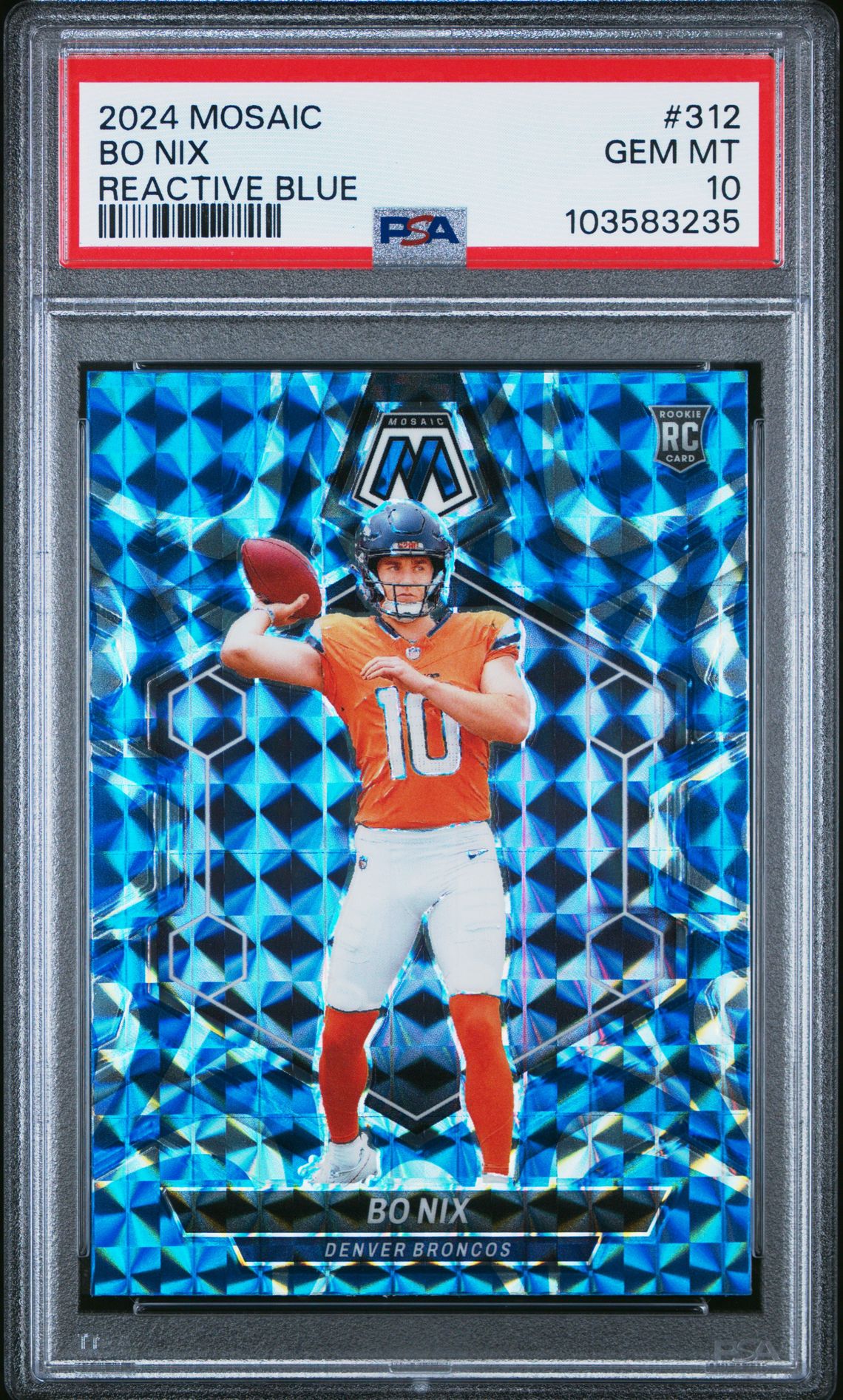 2024 Panini PANINI MOSAIC REACTIVE YELLOW #312 Bo Nix front