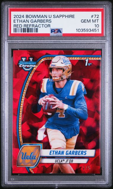 2024 Bowman Sapphire #72 U Ethan Garbers front