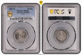 1892-F 10 Pfg J-13 MS66