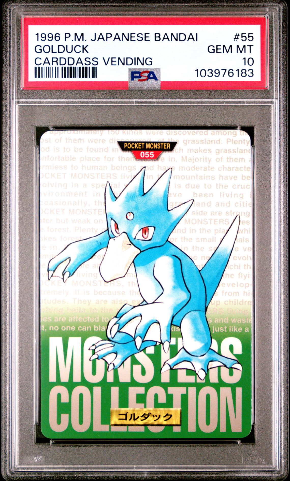 Golduck card, green version, PSA 10