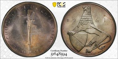 1963 Medal Zurich Shooting Festival Ag MS67