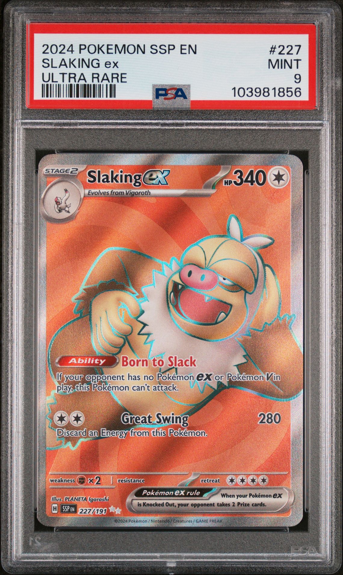 2024 Pokemon POKEMON SSP EN-SURGING SPARKS ULTRA RARE #227 Slaking Ex front