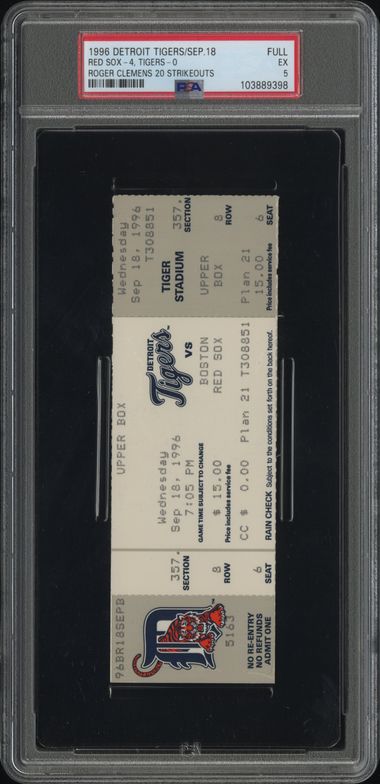 ROGER CLEMENS 20 STRIKEOUTS