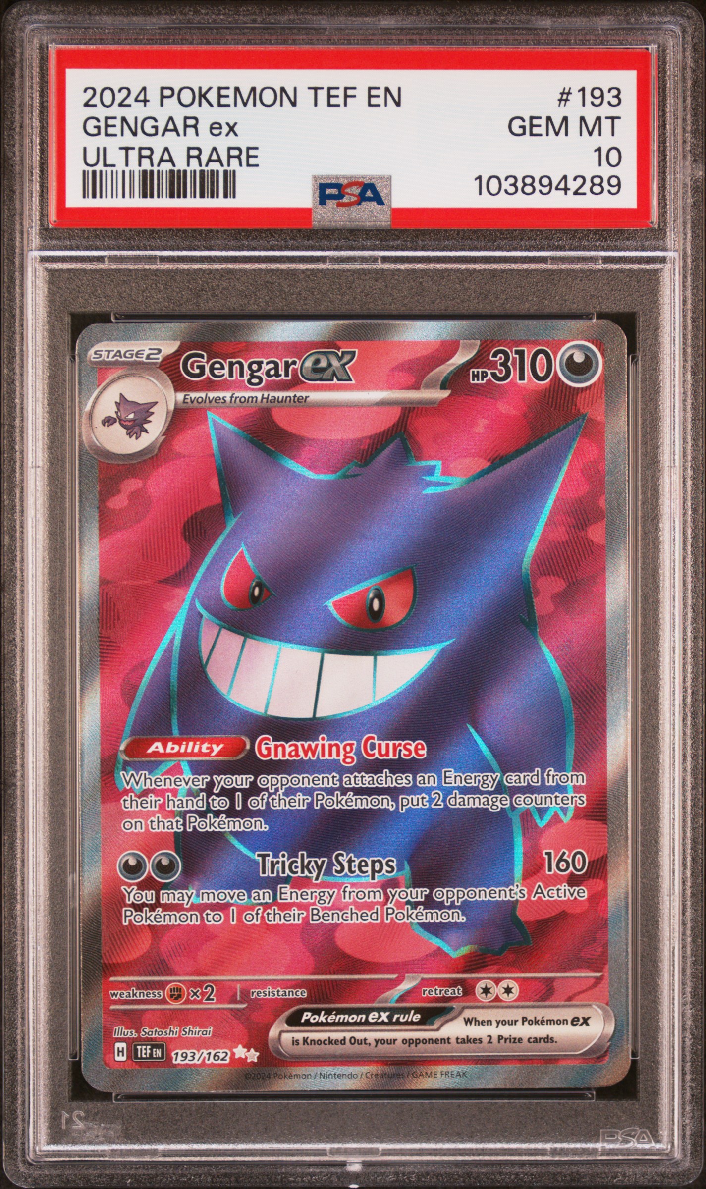2024 #193 Gengar EX PSA 10 Tef EN-Temporal Forces