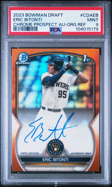 2023 Bowman BOWMAN DRAFT CHROME PROSPECT AUTOGRAPH ORG REF #CDAEB Eric Bitonti front