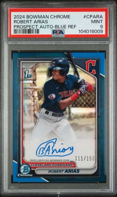 2024 Bowman Bowman Chrome Blue Refractor Robert Arias front