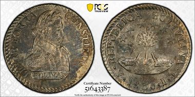 1830-PTS JL 1/2 Sol KM-93.2a 6-Pt. Stars N1