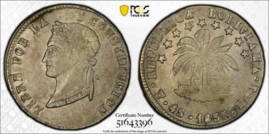 1855-PTS MJ 4 Sol KM-123.2 w/o Period AU55