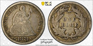 1874 10C Arrows VF30