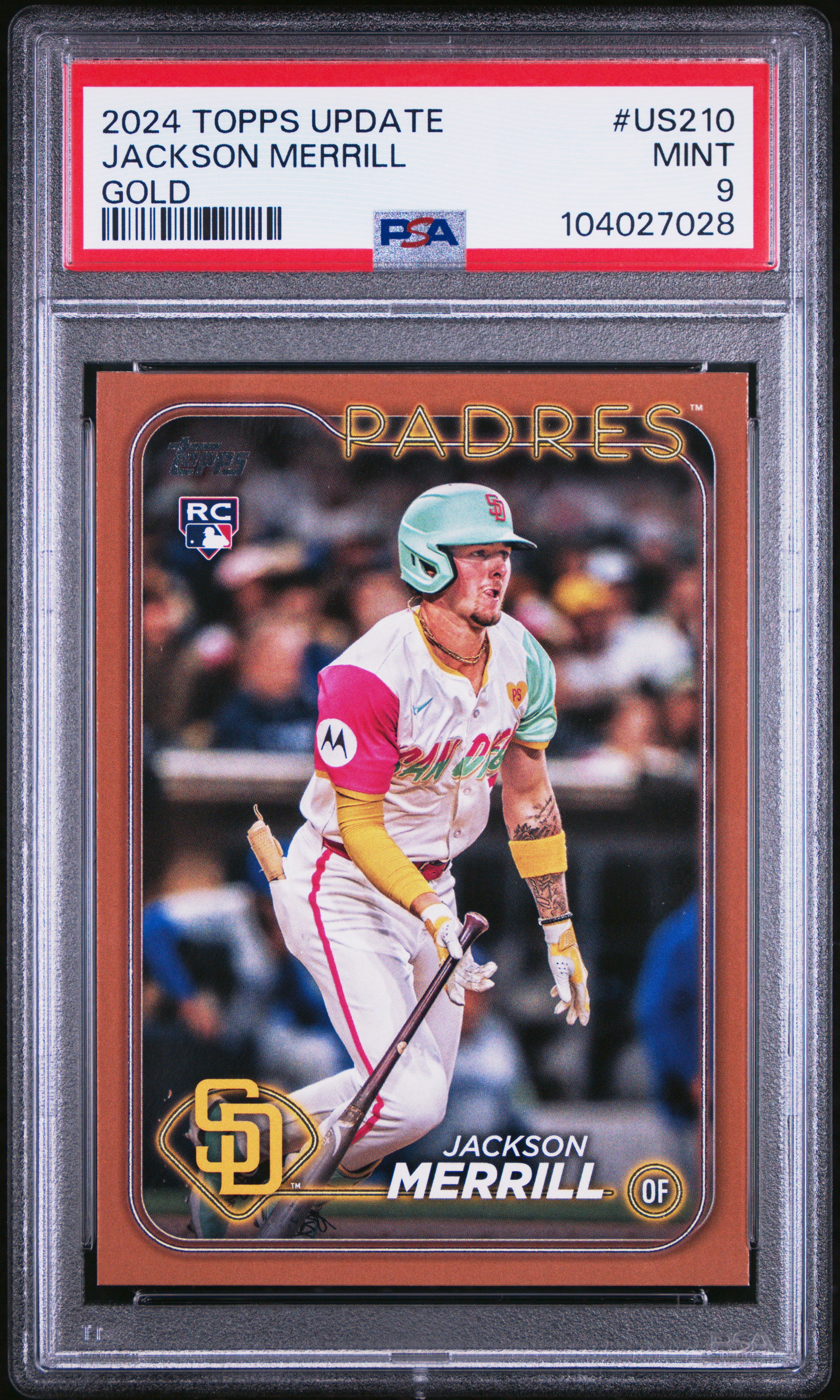 2024 Topps Update Jackson Merrill #Us210 (Gold) Mint 9 front