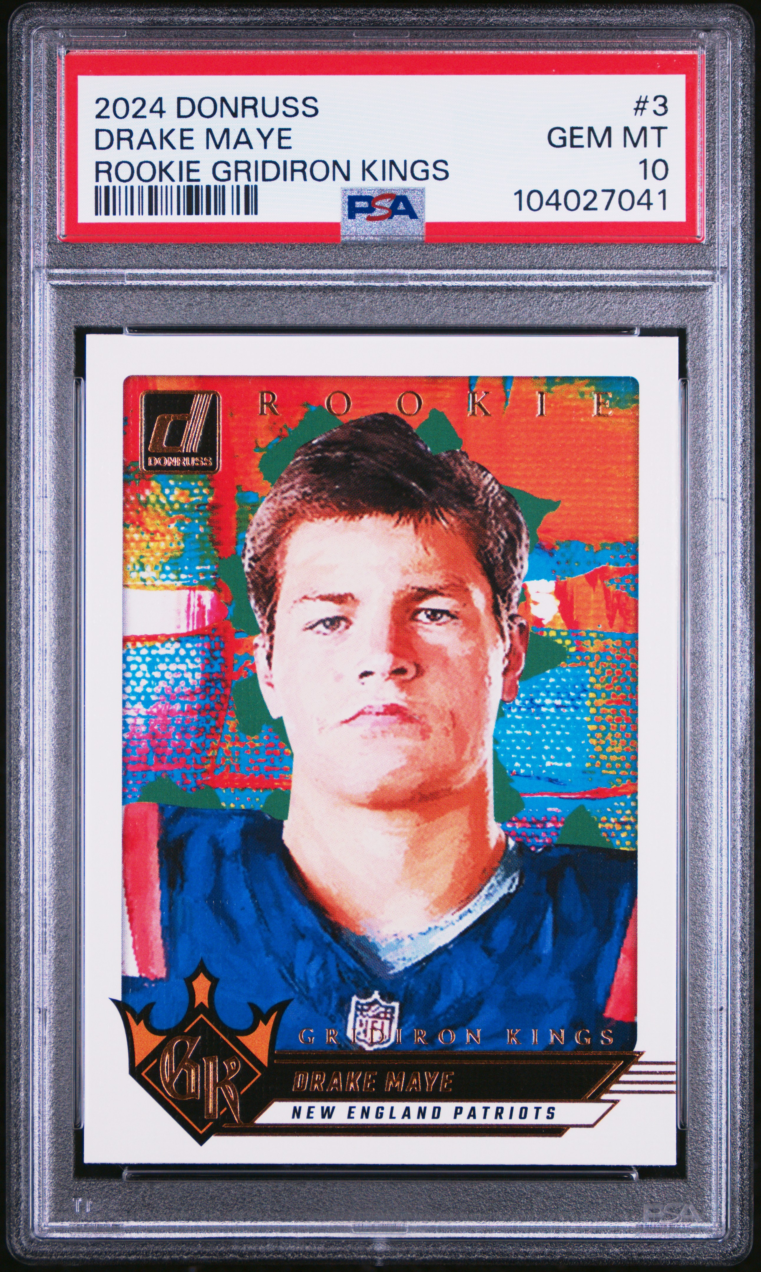 2024 Panini Donruss Rookie Gridiron Kings Drake Maye #3 Gem Mt 10 front
