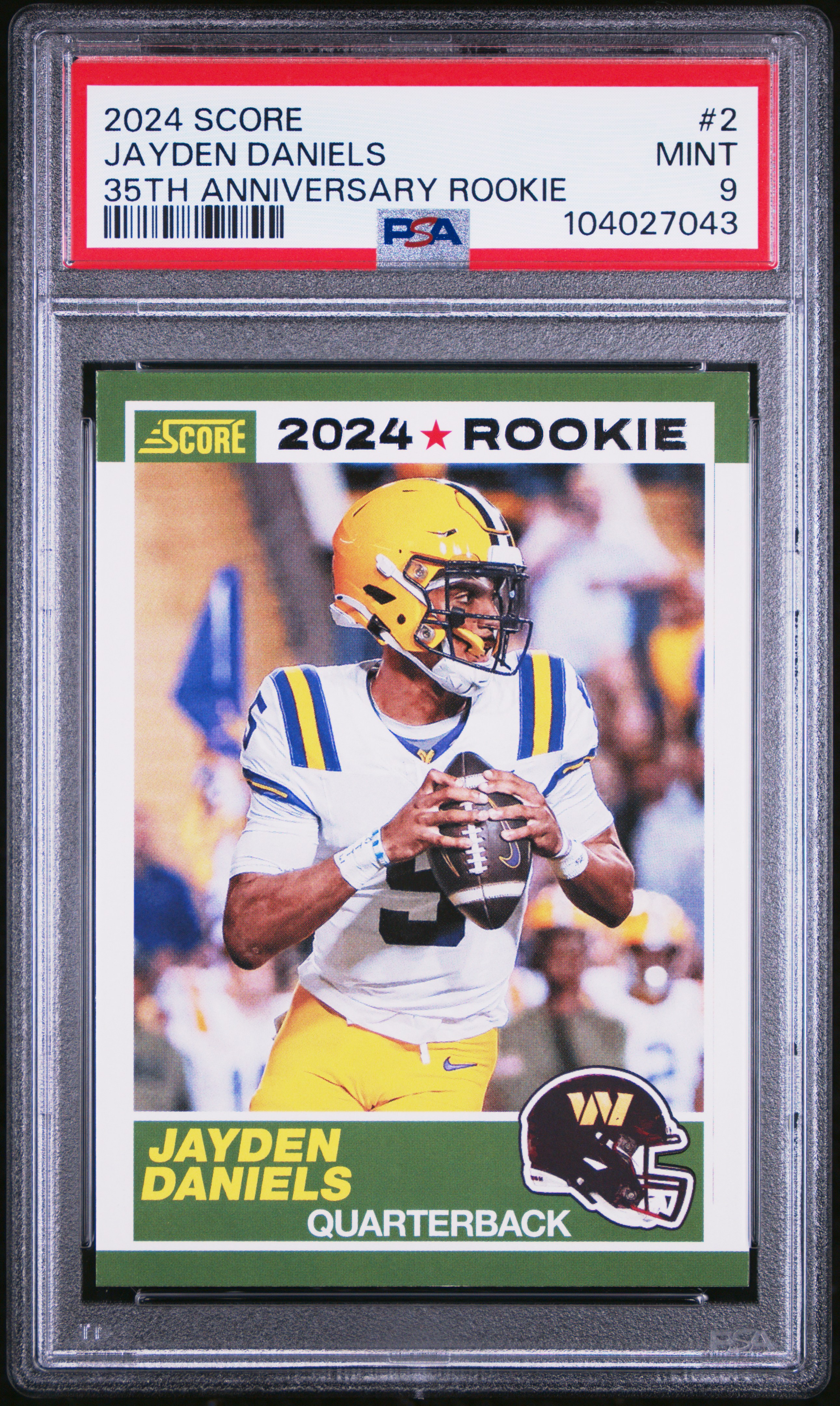 2024 Panini Score 35Th Anniversary Rookie Jayden Daniels #2 Mint 9 front