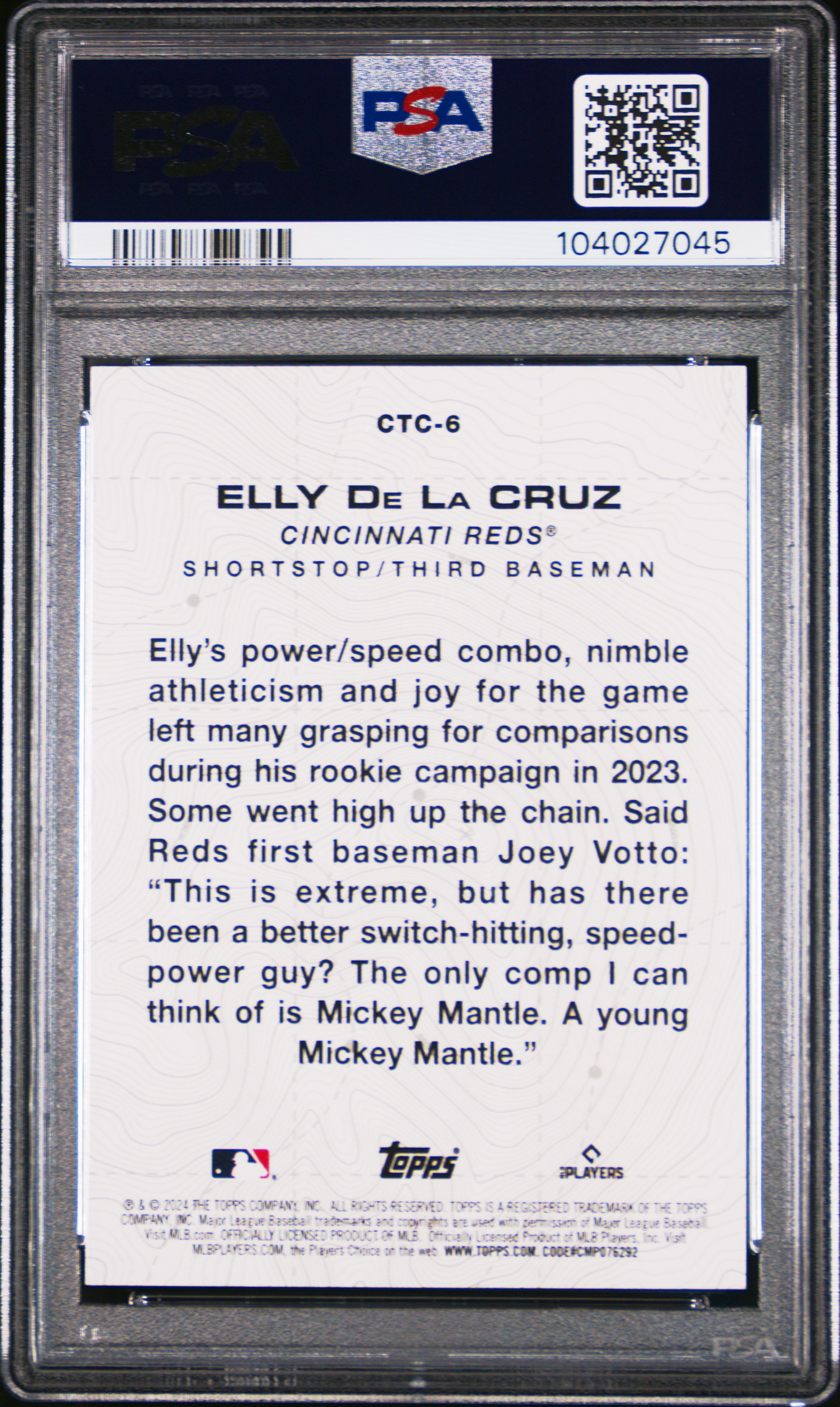 2024 Topps City To City Elly De La Cruz #Ctc6 Gem Mt 10 back