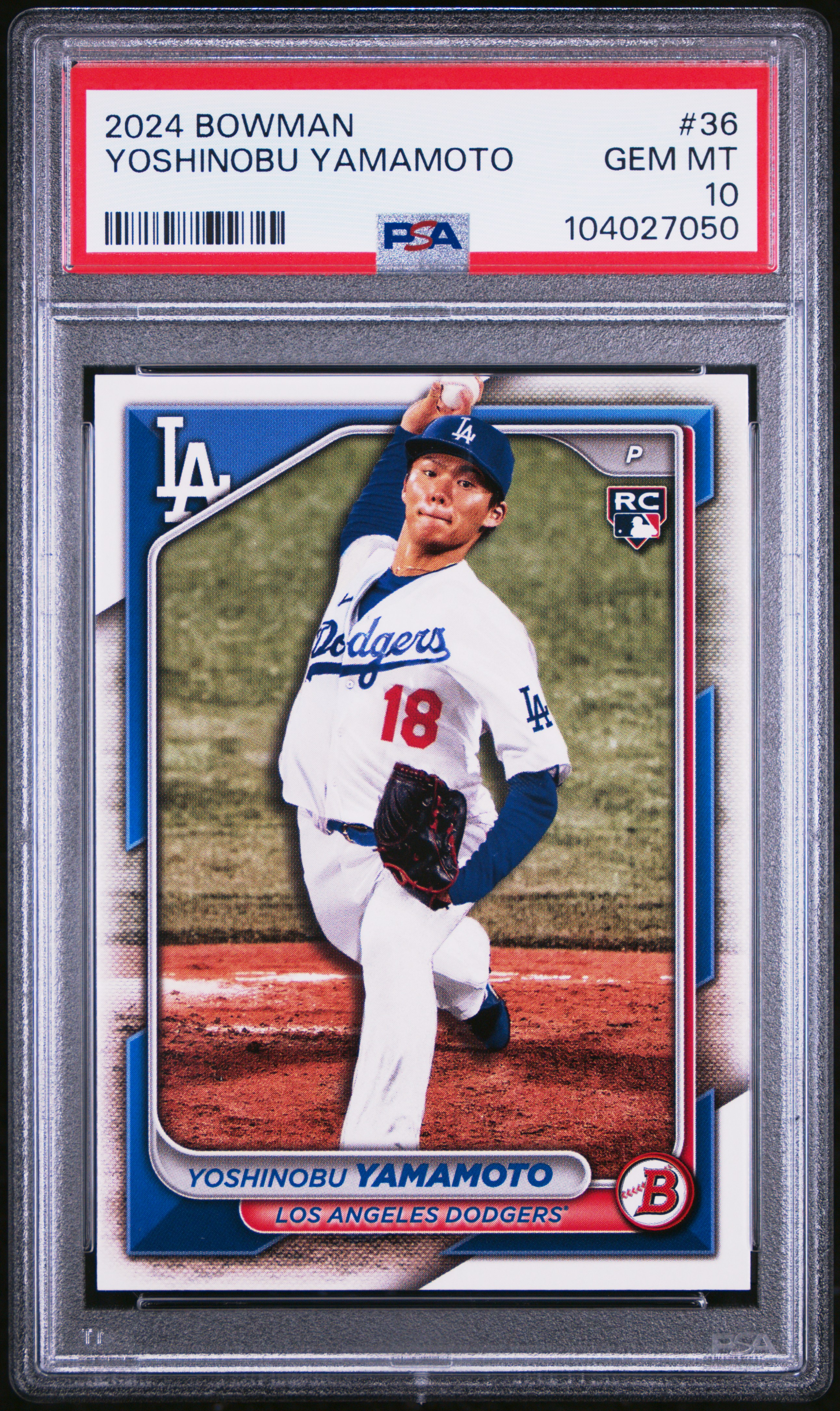 2024 Bowman Yoshinobu Yamamoto #36 Gem Mt 10 front