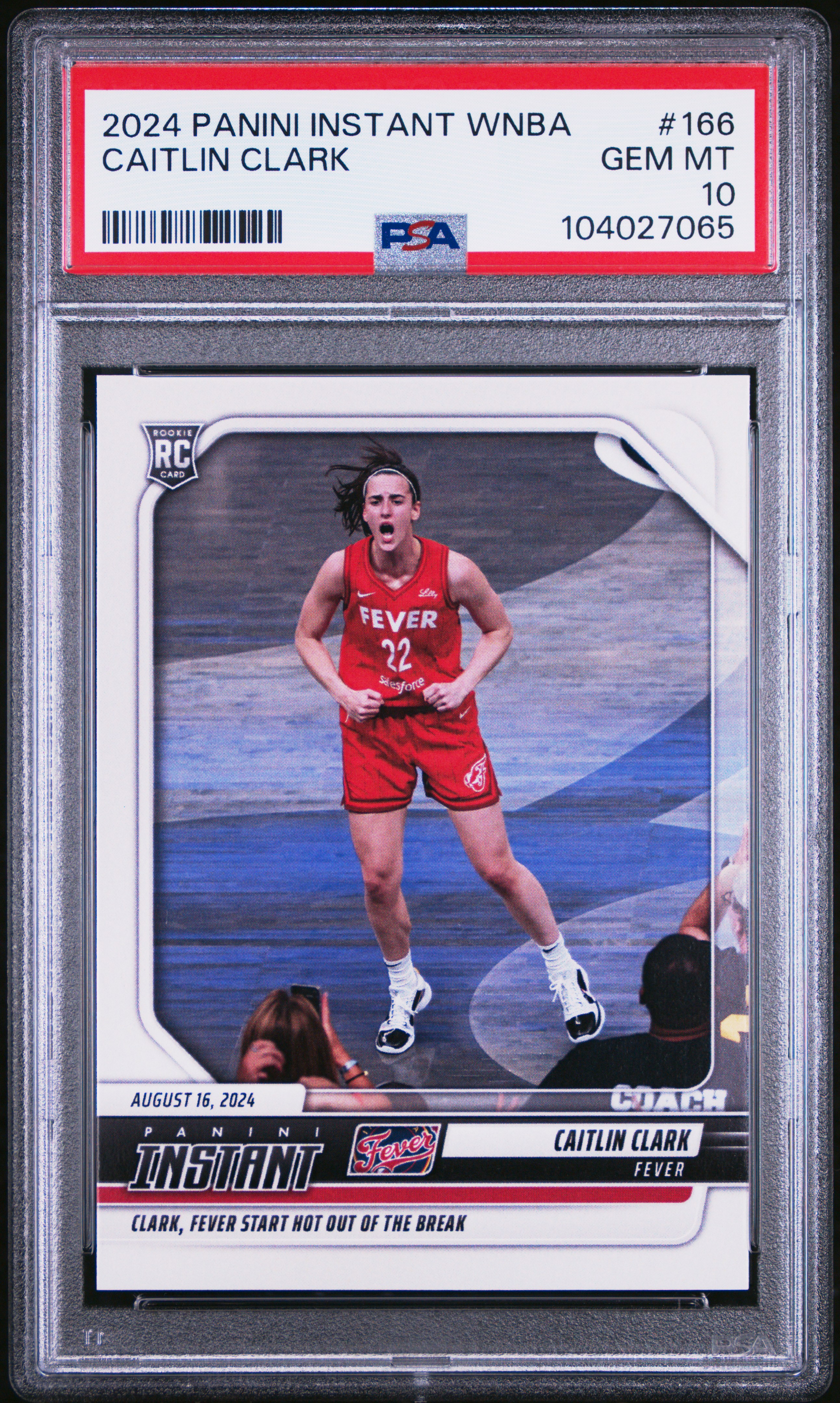 2024 Panini Instant Wnba Caitlin Clark #166 Gem Mt 10 front