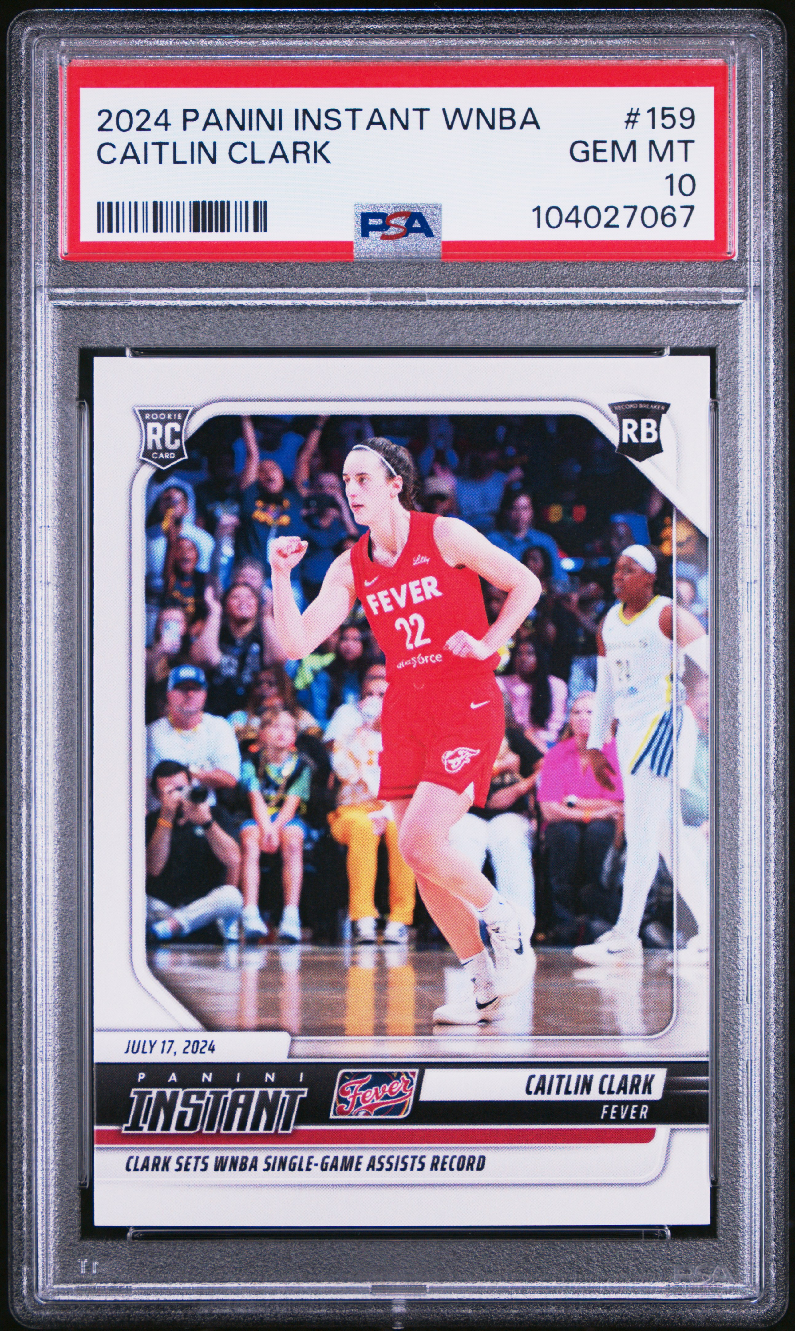 2024 Panini Instant Wnba Caitlin Clark #159 Gem Mt 10 front