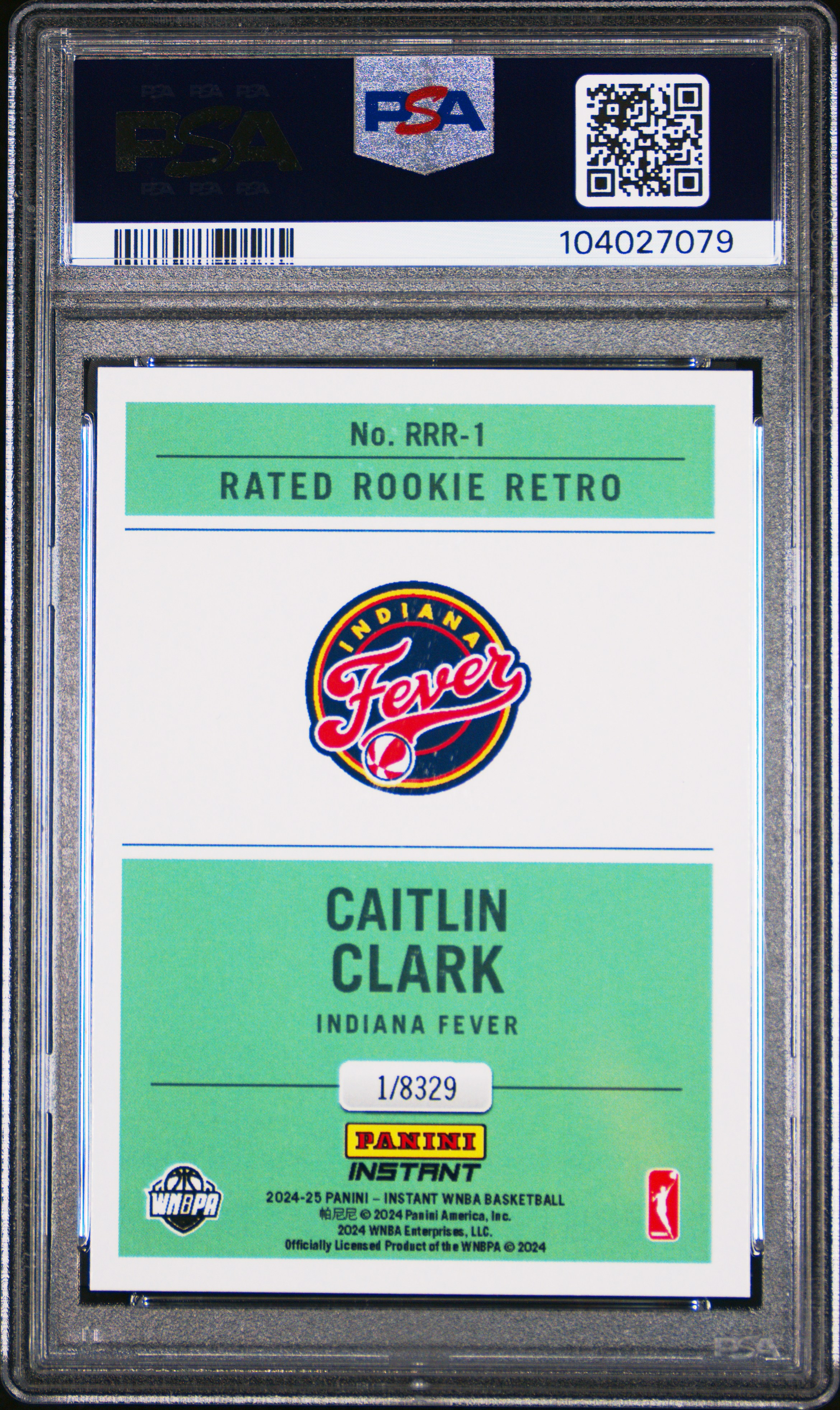2024 Panini Instant Wnba Rated Rookie Retro Caitlin Clark #Rrr1 Mint 9 back