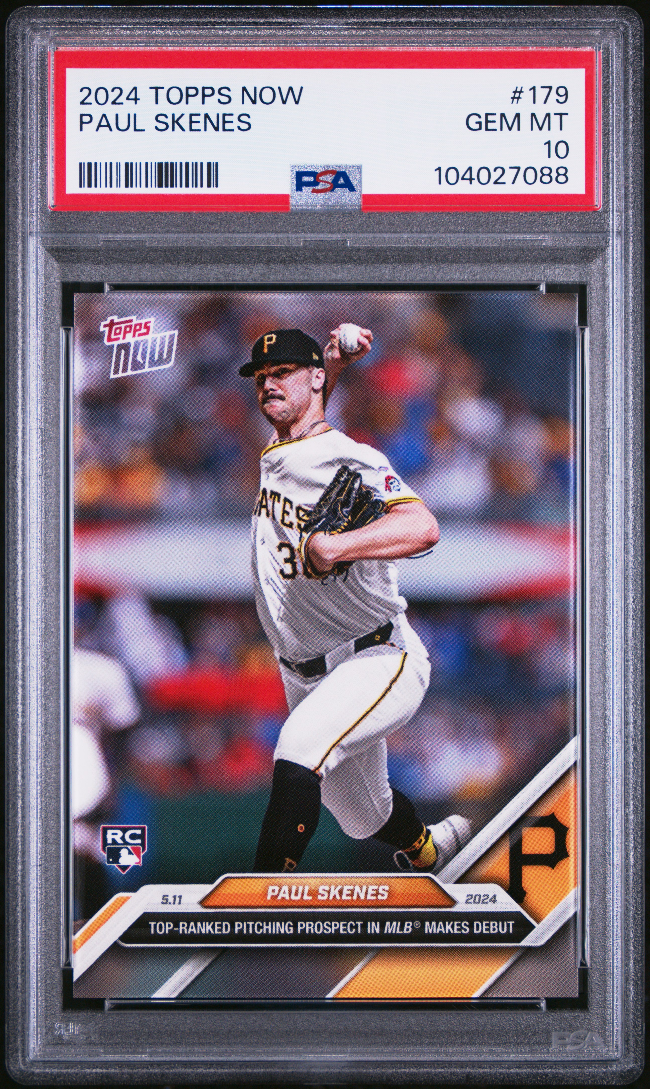 2024 Topps Now Paul Skenes #179 Gem Mt 10 front