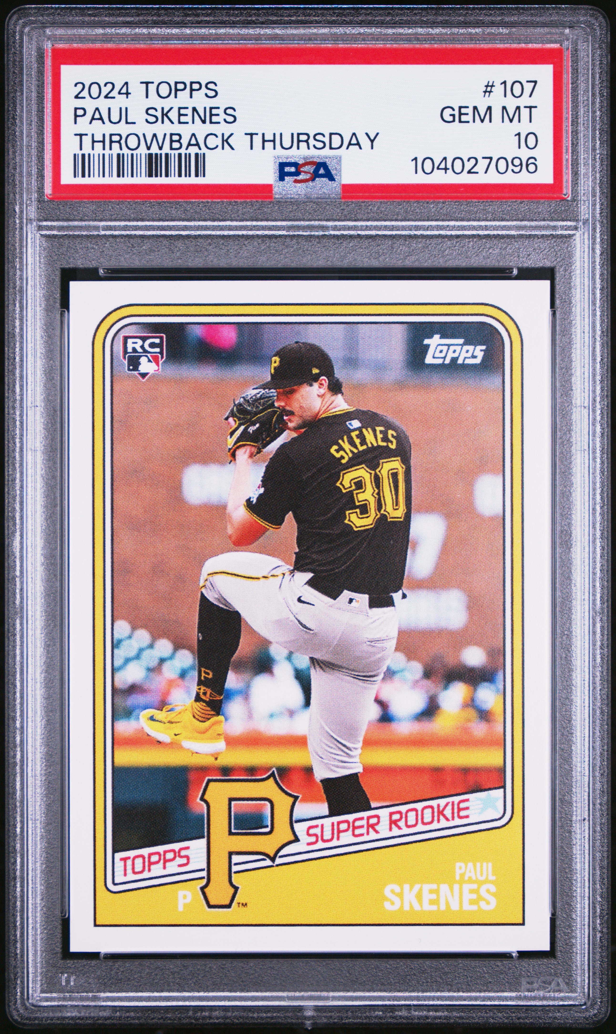 2024 Topps Throwback Thursday Paul Skenes #107 Gem Mt 10 front