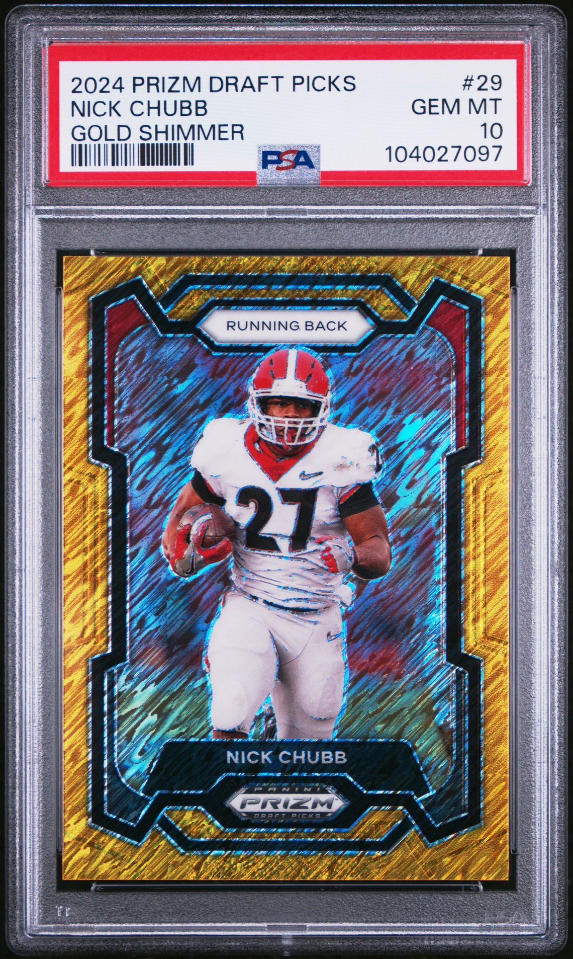 2024 Panini Prizm Draft Picks Nick Chubb #29 (Gold Shimmer) Gem Mt 10 front