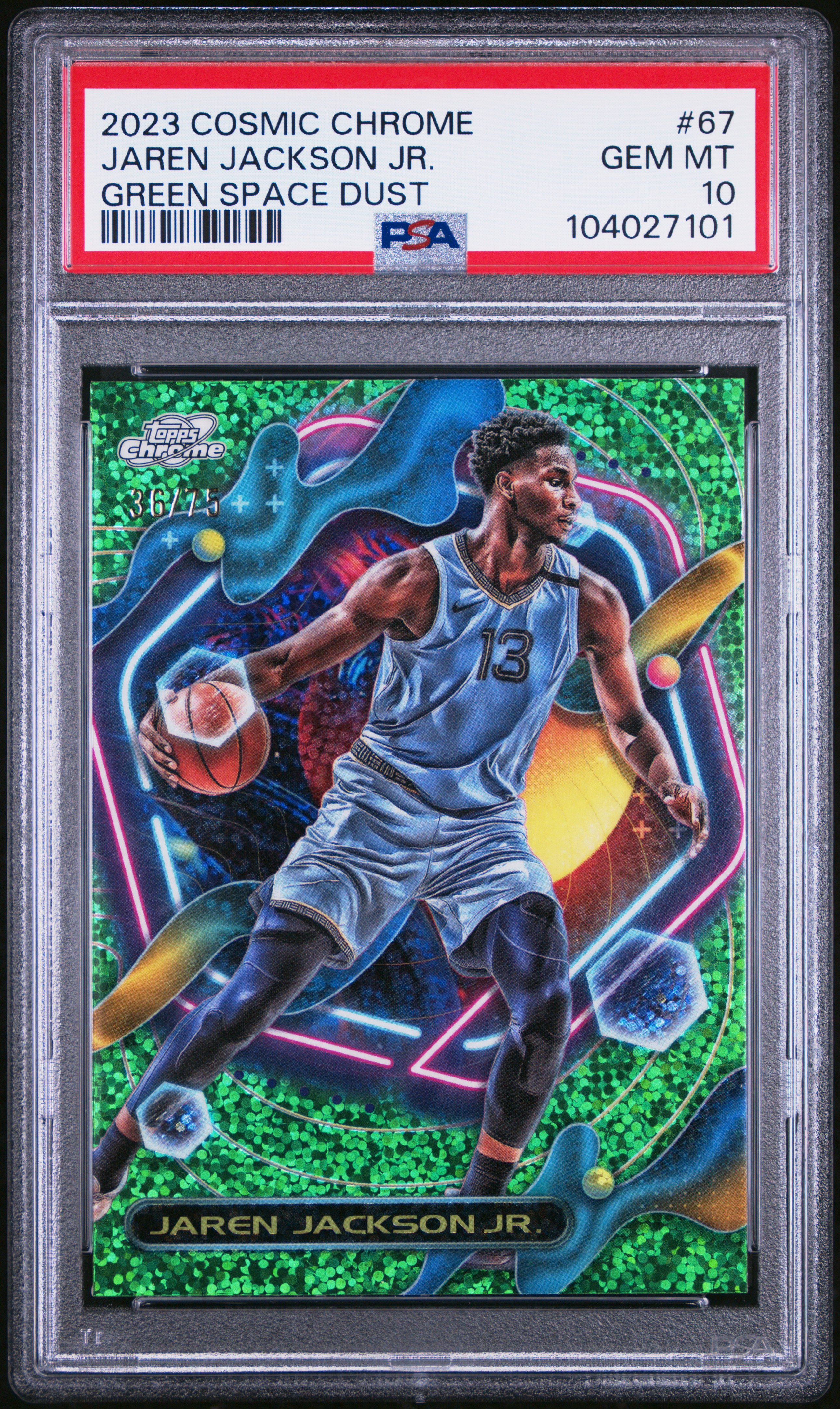 2023 Topps Cosmic Chrome Jaren Jackson Jr. #67 (Green Space Dust) Gem Mt 10 front