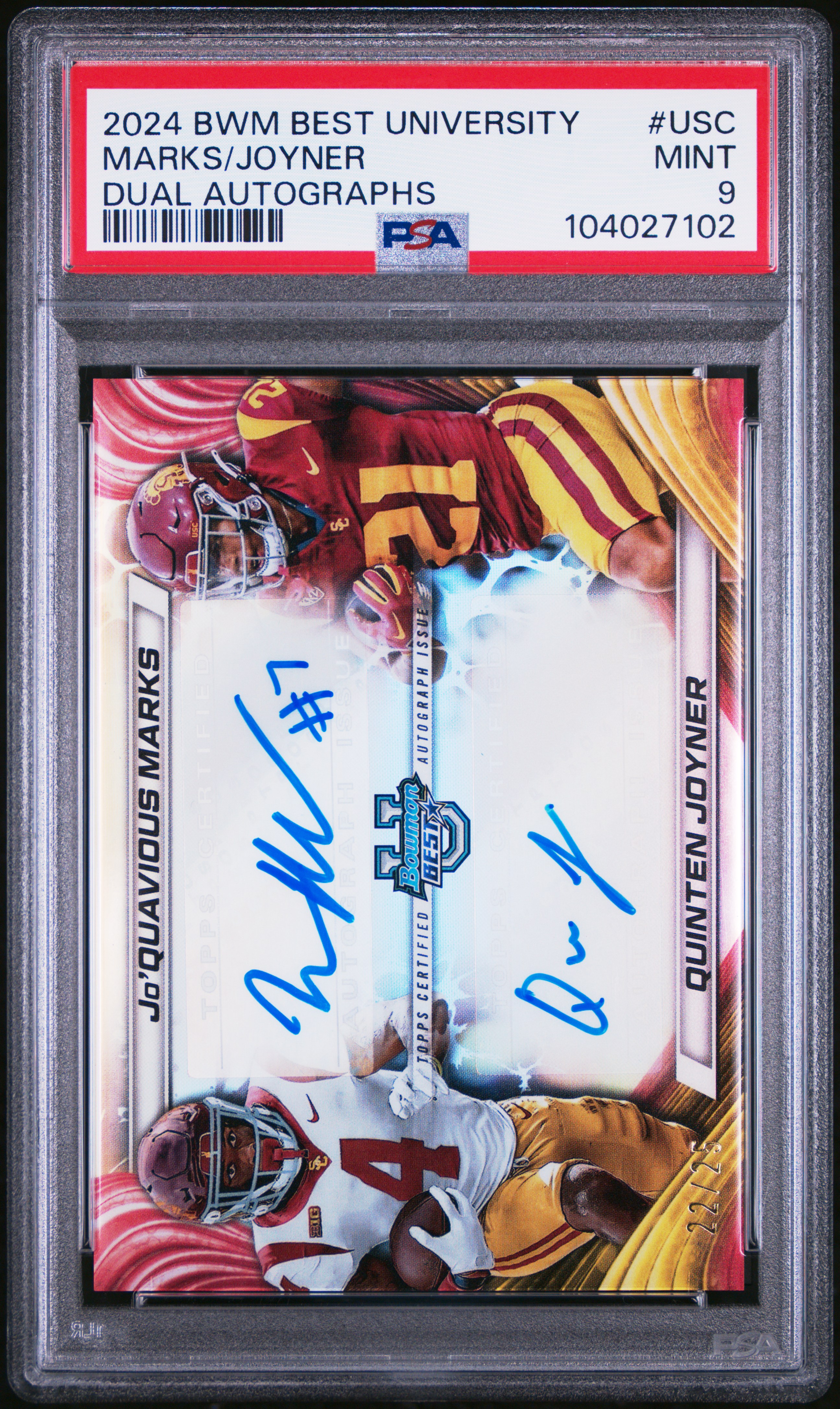 2024 Bowman Best University Dual Autographs Marks/Joyner #Usc Mint 9 front
