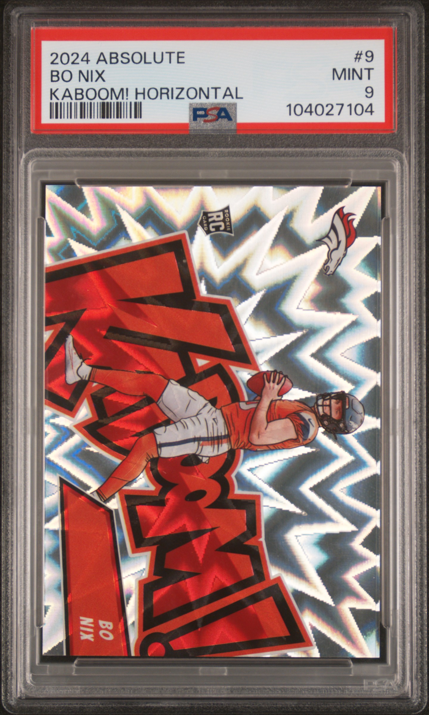 2024 Panini Absolute Kaboom! Horizontal Bo Nix #9 Mint 9 front