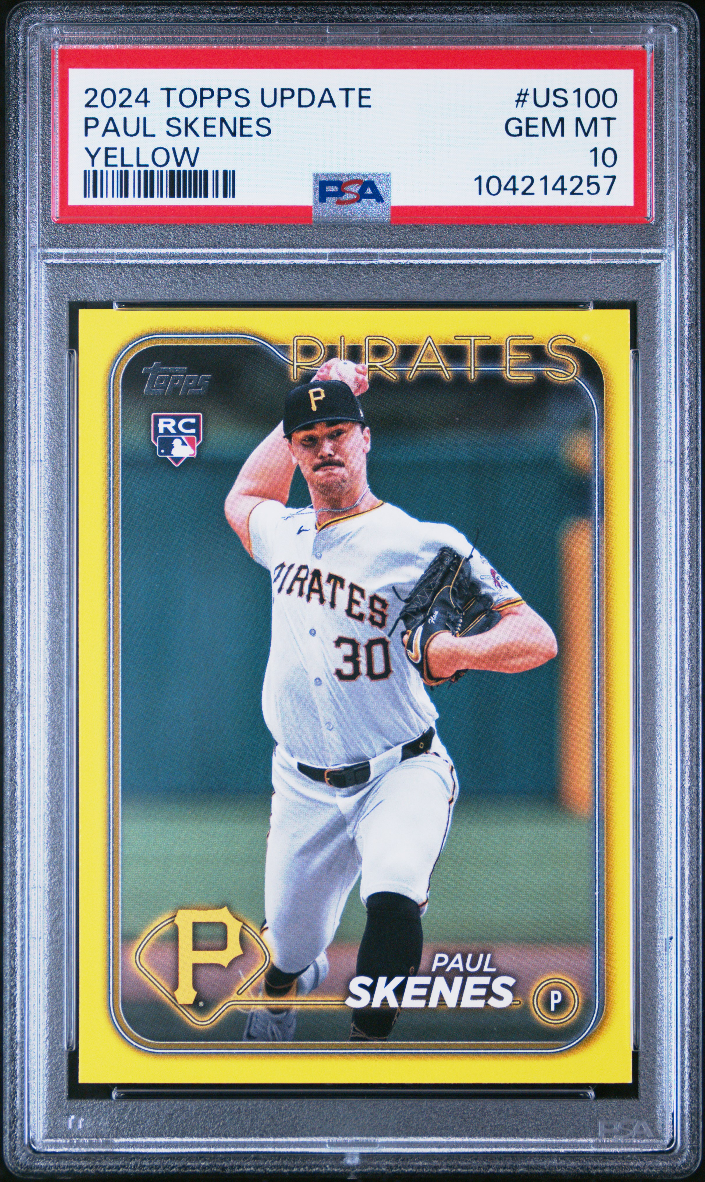 2024 Topps Update Paul Skenes #Us100 (Yellow) Gem Mt 10 front