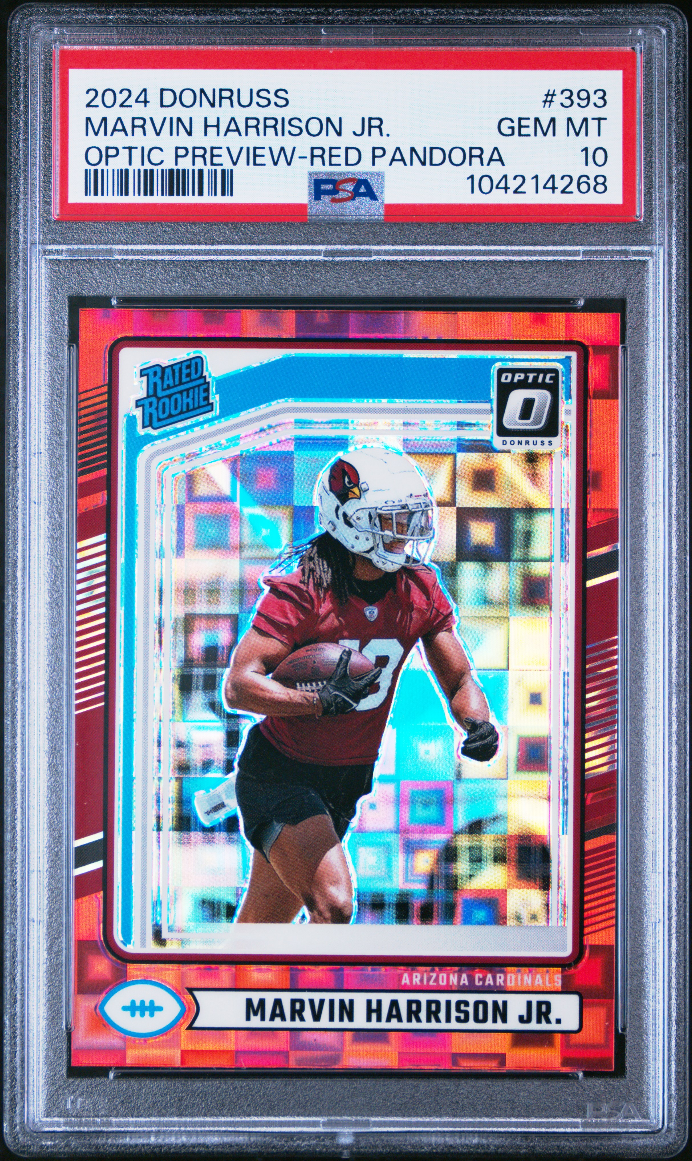 2024 Panini Donruss Marvin Harrison Jr. #393 (Optic Preview-Red Pandora) Gem Mt 10 front