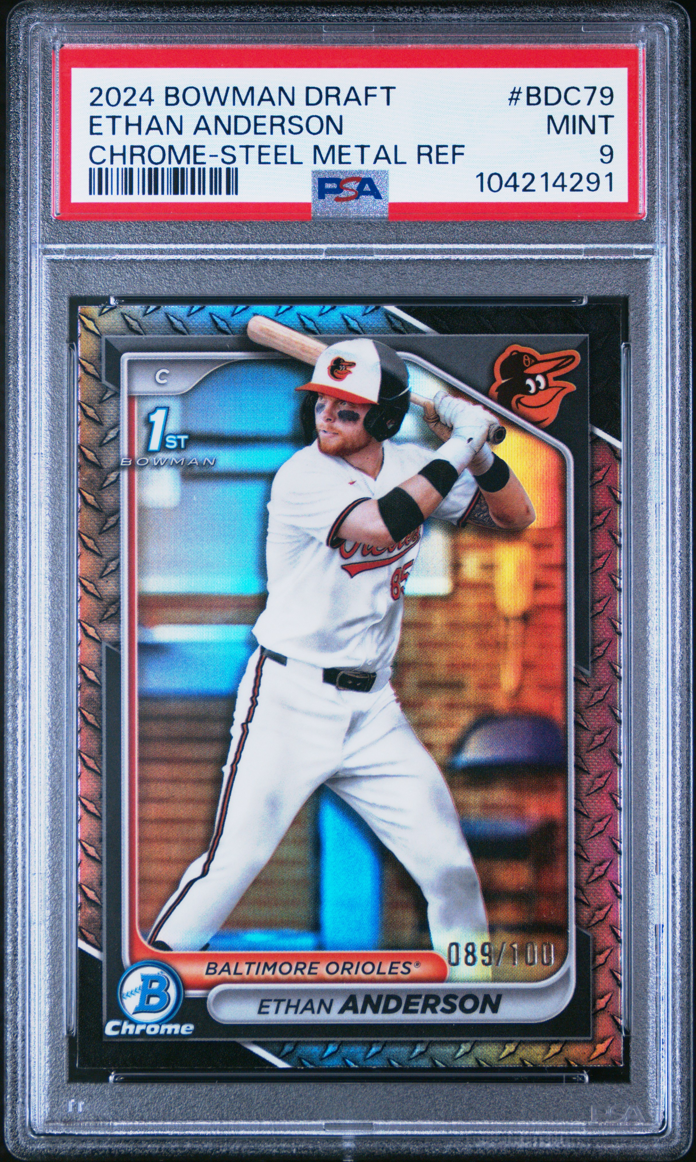 2024 Bowman Draft Ethan Anderson #Bdc79 (Chrome-Steel Metal Ref) Mint 9 front