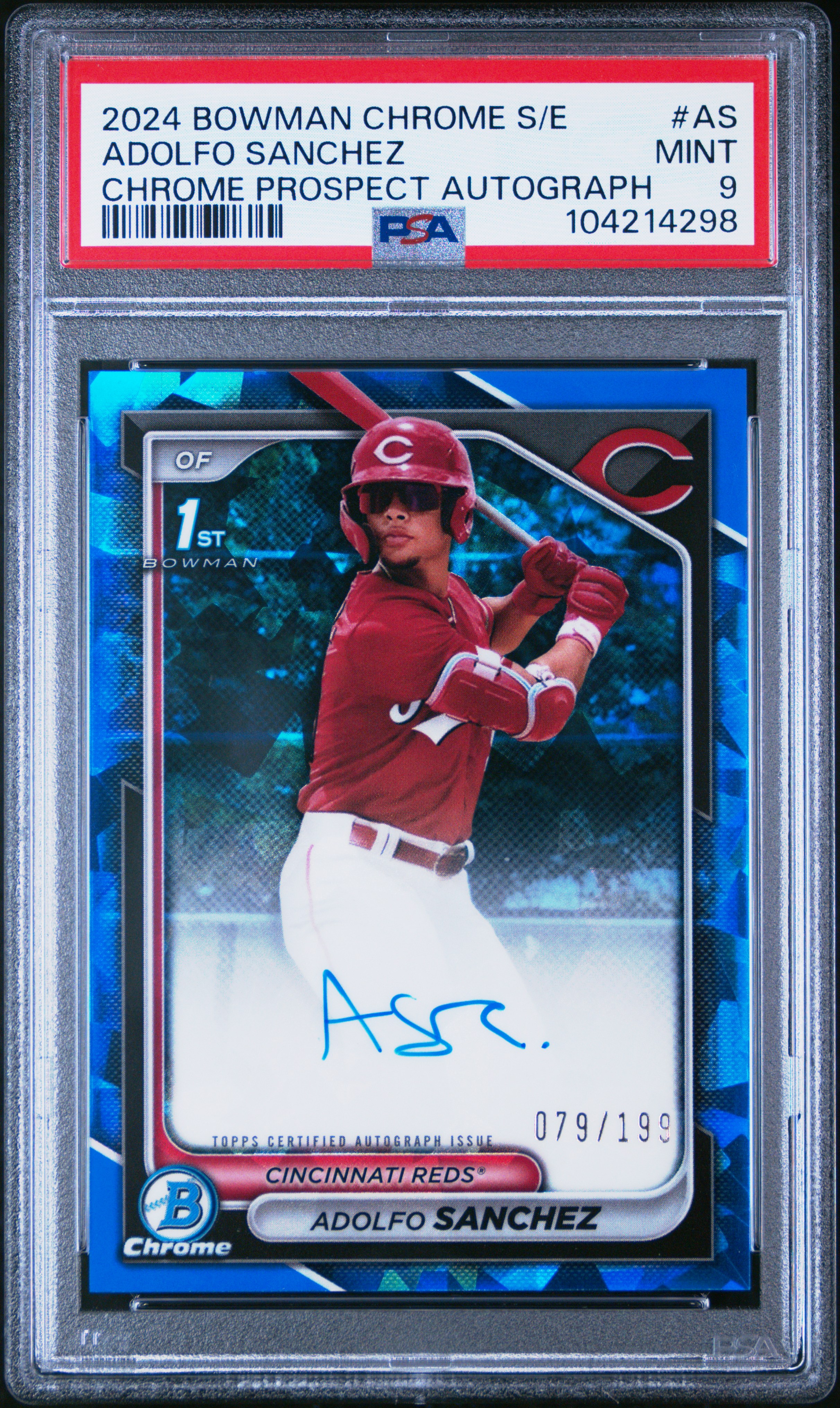 2024 Bowman Chrome Sapphire Edition Prospects Autographs Adolfo Sanchez #As (Chrome Prospect Autograph) Mint 9 front