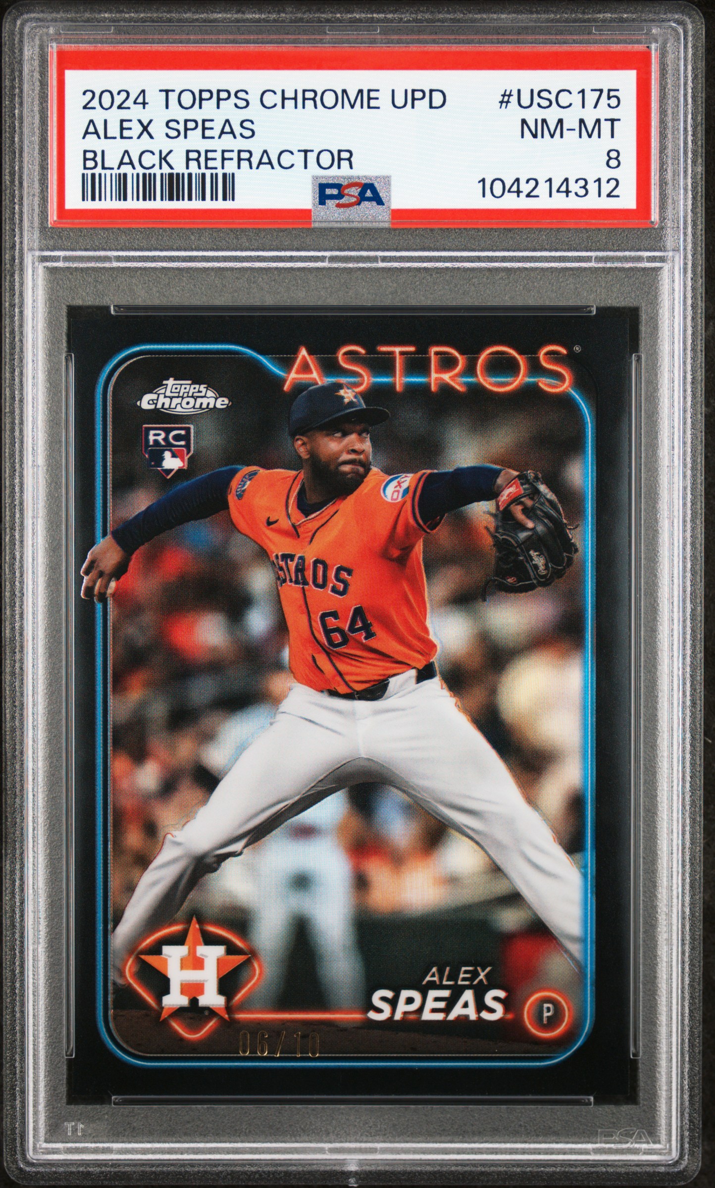 2024 Topps Chrome Update Alex Speas #Usc175 (Black Refractor) Nm-Mt 8 front