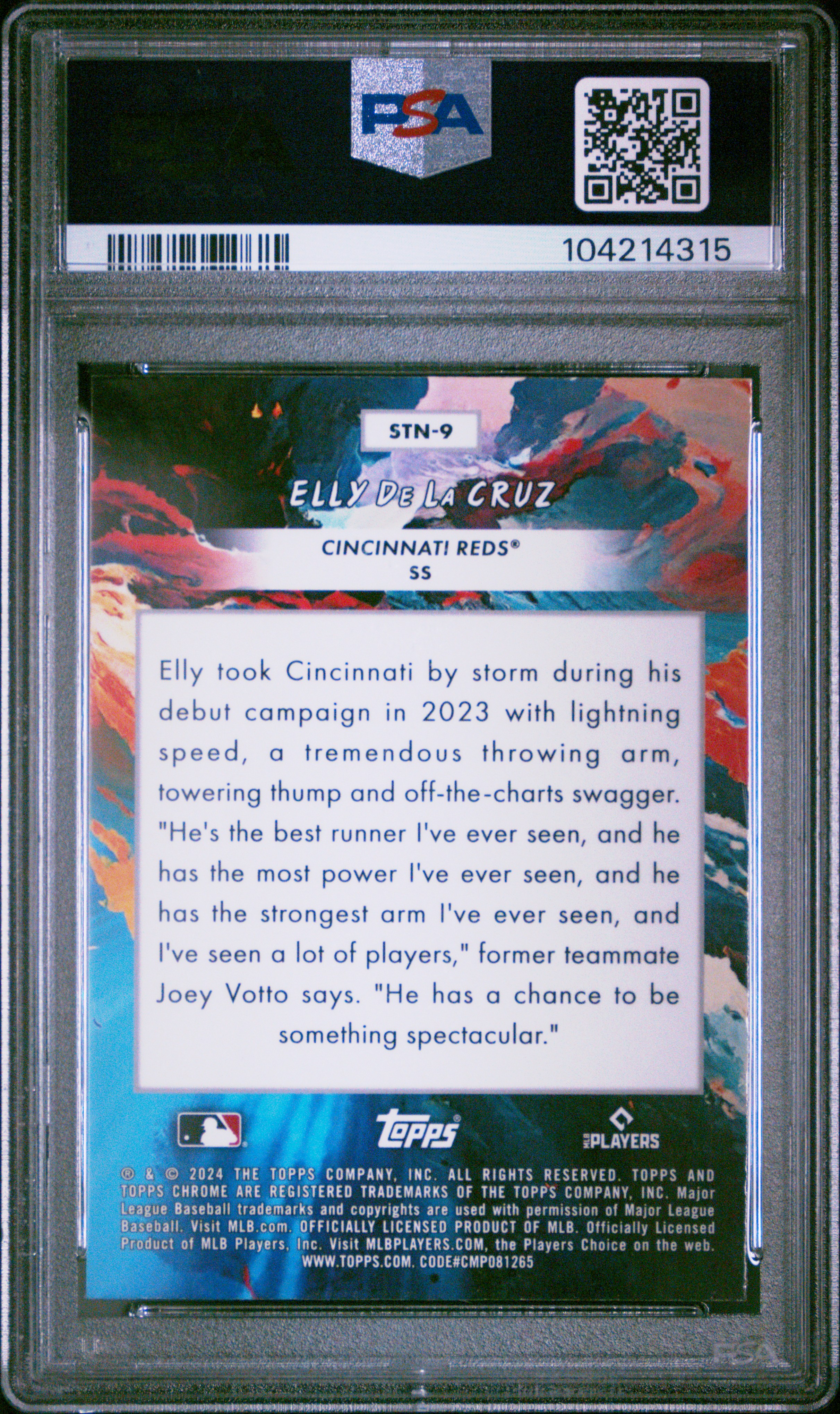 2024 Topps Chrome Cosmic Stars In The Night Elly De La Cruz #9 Gem Mt 10 back