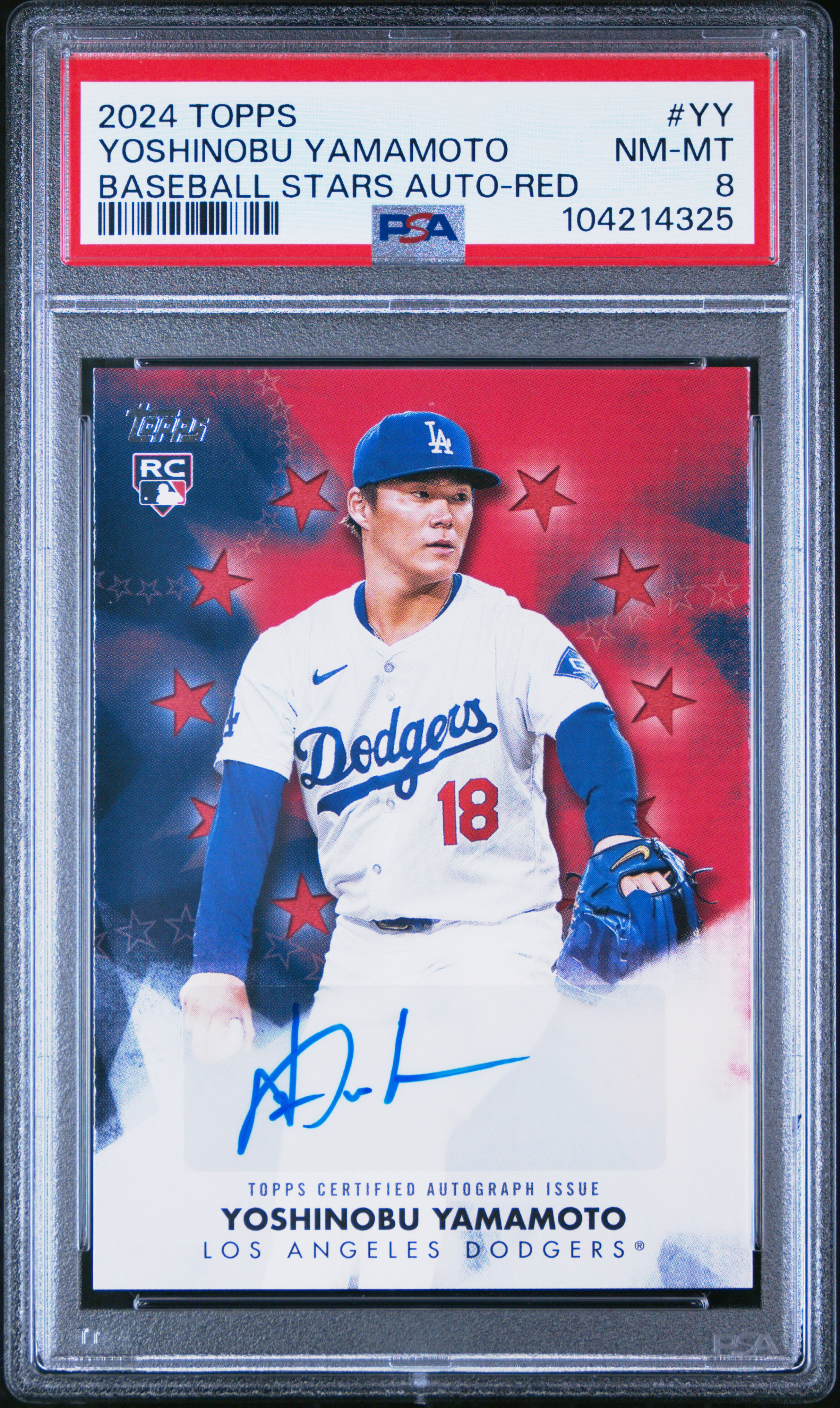 2024 Topps Baseball Stars Autographs Yoshinobu Yamamoto #Yy (Baseball Stars Auto-Red) Nm-Mt 8 front