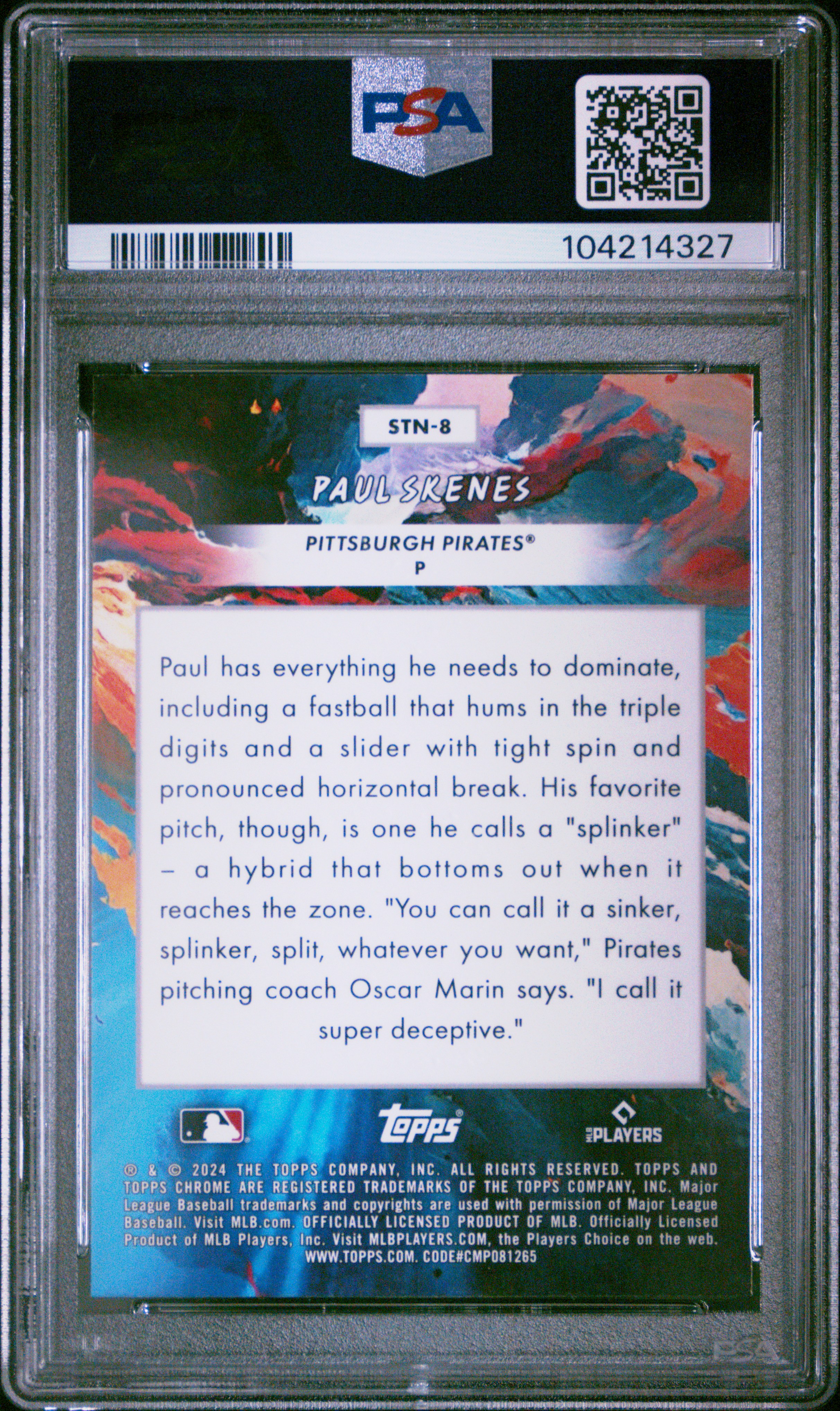 2024 Topps Chrome Cosmic Stars In The Night Paul Skenes #8 Mint 9 back