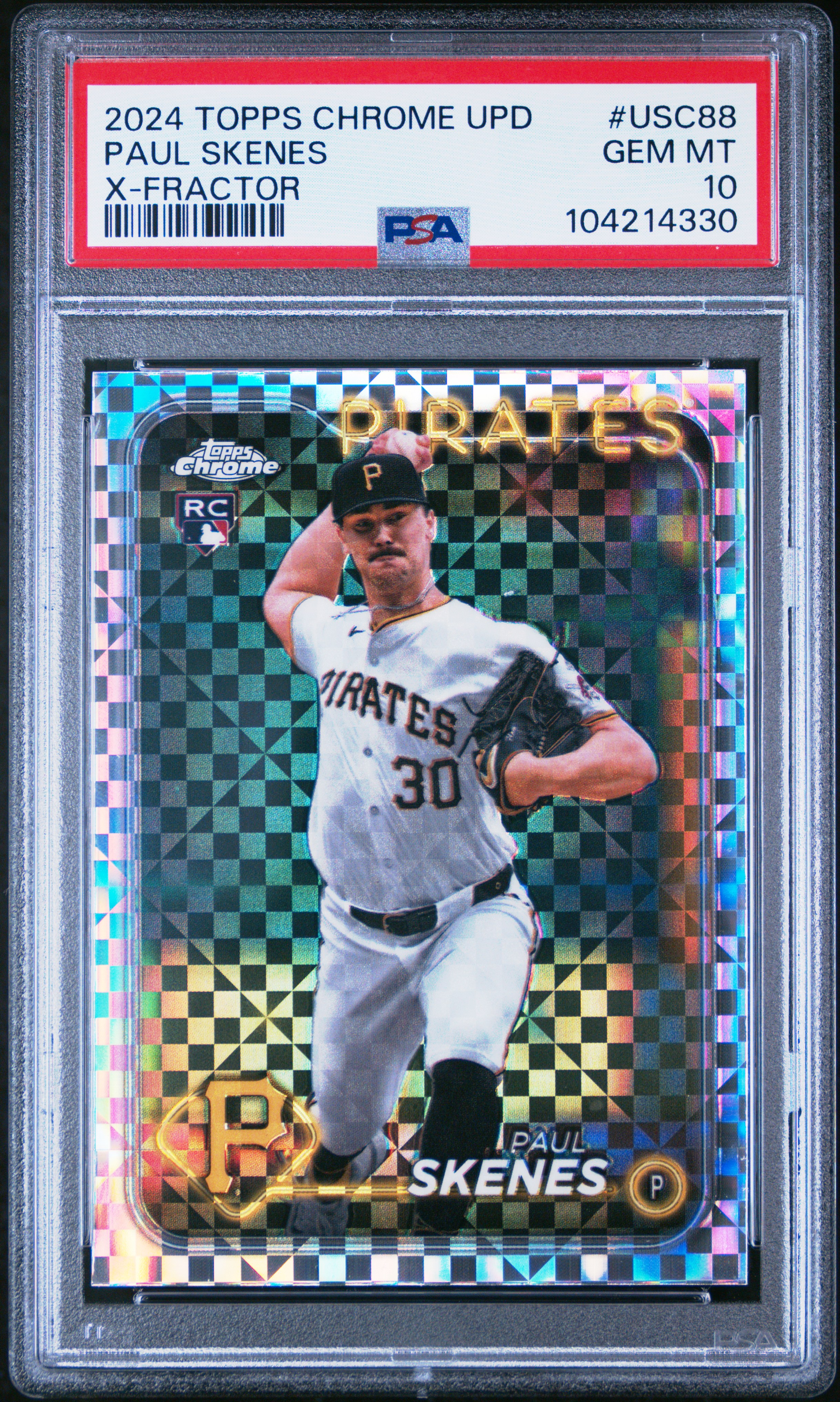 2024 Topps Chrome Update Paul Skenes #Usc88 (X-Fractor) Gem Mt 10 front